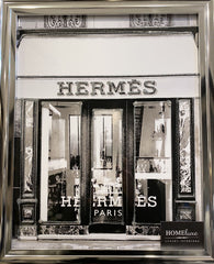 Hermes Shopfront Wall Art Chrome Frame