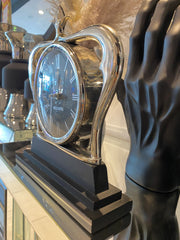 Hollywood Crown Mantle Clock Silver