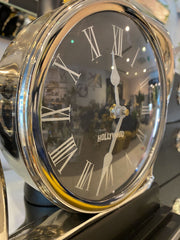 Hollywood Crown Mantle Clock Silver