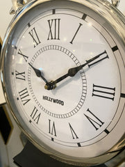 Hollywood Silver Crown Round Mantle Clock