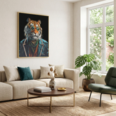 Home Luxe Jungle Tiger Wall Art 50x70cm Stylish Framed Glitter Picture