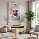 Home Luxe Highland Cow Bubble Bath Glitter Wall Art 50x70cm Framed Art