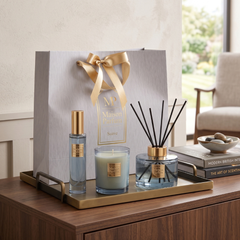 Home Luxe Maison Parfum Suave Reed Diffuser Candle Spray Gift Bag Set