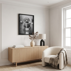 Home Luxe Teddy Dog Black & White Wall Art 30x40cm Funny Toilet Prints