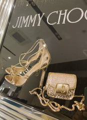 Jimmy Choo Golden Shoes Wall Chrome Frame