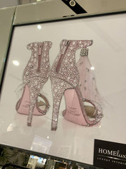 Jimmy Choo Pink Shoes Back Wall Art Mirror Frame 55Cm X 55Cm
