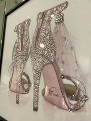 Jimmy Choo Pink Shoes Back Wall Art Mirror Frame 55Cm X 55Cm