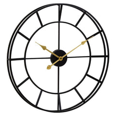 Kent Large Black Finish Metal Wall Clock - Home Luxe Interior
