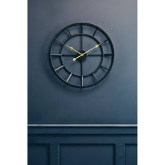 Kent Large Black Finish Metal Wall Clock - Home Luxe Interior