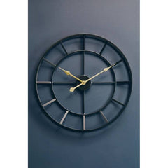 Kent Large Black Finish Metal Wall Clock - Home Luxe Interior