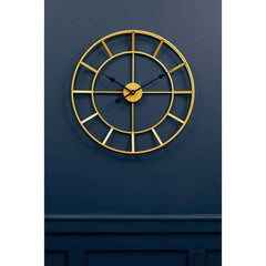 Kent Large Gold Finish Metal Wall Clock - Home Luxe Interior