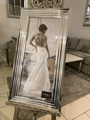 Lady Wedding Dress Right Wall Art Chrome Step Frame 85Cm X 45Cm