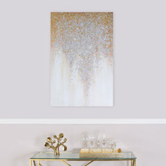 Large 80x120 Gold & Silver Glitter Wall Art
