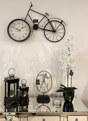 Large Metal Bike Wall Clock