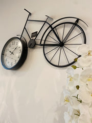 Large Metal Bike Wall Clock
