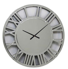 Large Roman Style Round Mirror Clock 80cm