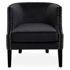 Larissa Black Velvet Studded Chair Home Luxe Interior