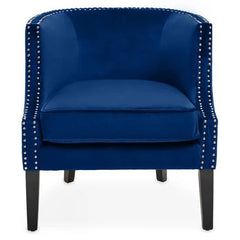 Larissa Blue Velvet Studded Chair Home Luxe Interior