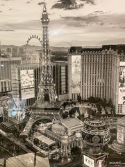 Las Vegas Black & White Wall Art Mirror Frame 90Cm X 70Cm