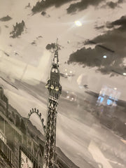 Las Vegas Black & White Wall Art Mirror Frame 90Cm X 70Cm