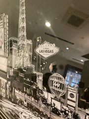 Las Vegas Night Wall Art Black/Silver Step Frame 70Cm X 90Cm