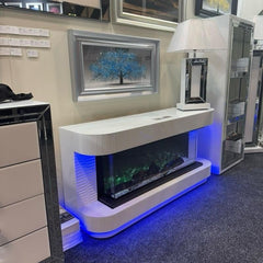 LED Color Changing Fireplace Heater with Bluetooth Entertainment and USB - Home Luxe Interior