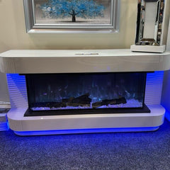 LED Color Changing Fireplace Heater with Bluetooth Entertainment and USB - Home Luxe Interior