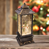 LED Glitter Antique Lantern SANTA / SNOWMAN