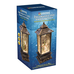 LED Glitter Antique Lantern SANTA / SNOWMAN