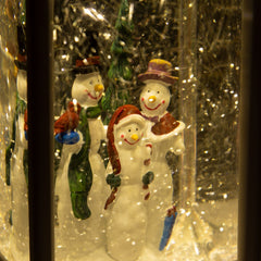 LED Glitter Snowman Lantern White