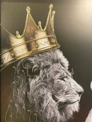 Lion King All Family Black Wall Art With Mirror Frame