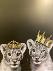 Lion King All Family Black Wall Art With Mirror Frame