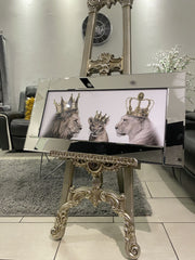 Lion King Family White 85Cm X 45Cm Wall Art Mirror Frame
