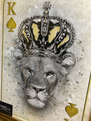 Lion King Wall Art Alpha Black Frame 55Cm X 65Cm