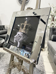 Lioness Gold Crown Wall Art Mirror Frame