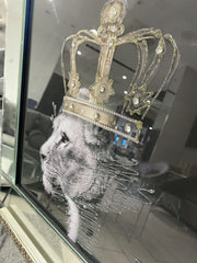 Lioness Gold Crown Wall Art Mirror Frame