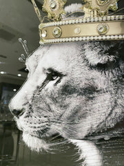 Lioness Gold Crown Wall Art Mirror Frame