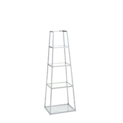 Logan Steel & Clear Glass 4 Tier Ladder Shelf Unit