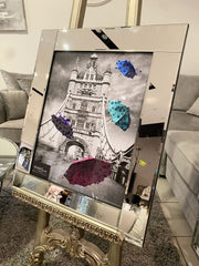 London Bridge Multi Umbrella Wall Art Mirror Frame