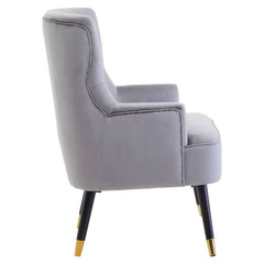 Loretta Grey Velvet Tufted Chair Home Luxe Interior