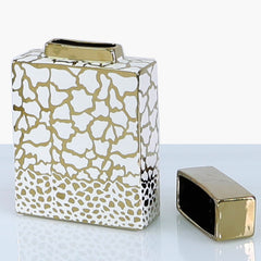 Luxe Medium 21.5cm Ginger Jar White And Gold