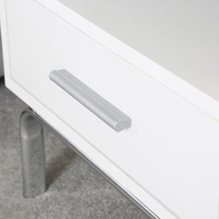 Luxe White and Chrome Victoria 1 Drawer Bedside Cabinet