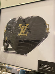 Lv Black Heart Fashion Handbag Wall Art Mirror Frame