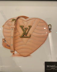 Lv Pink Heart Fashion Handbag Wall Art Mirror Frame