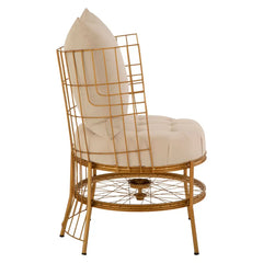Mantis Gold Finish Chair With Cushion