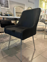 Marco Dining Chair Brushed Velvet In Black - Sold In Pairs