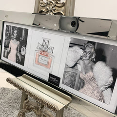 Marylin Monroe Dior Pink Triple Collage Mirror Frame