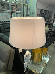 Matt White Parrot Floor Lamp with White Shade