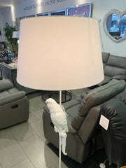 Matt White Parrot Floor Lamp with White Shade