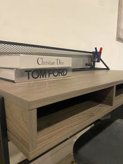 Mesh Back Writing Desk - Walnut